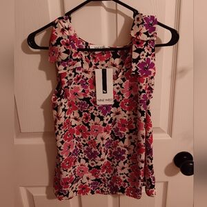 NWT Nine West Pink Dahlia Multi-color Top. XS